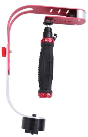 EXCEART Stabilizzatore Per Fotocamera Portatile Per Video e Foto Supporto Per Dslr e Videocamere Gimbal Rosso Per Angolazioni Basse Per Viaggi e Selfie