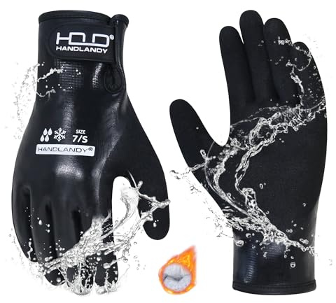 HLDD HANDLANDY Waterproof Work Gloves for Men and Women, Freezer Work Glove for Cold Weather, Thermal Winter Gloves With Grip