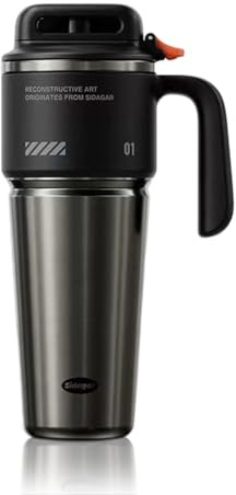Sidagar Thermosflasche Mit Strohhalm 1000 ml, Thermoskanne Isolierflasche Isolierte Edelstahl Trinkflasche Sport Männer,100% Auslaufsicher, Doppelwandisolierung, BPA-Frei,optimal für Fitness,Schwarz