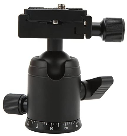 Plyisty Mini Rótula DE Bola, Interfaz DE 3/8 Pulgadas Cabezal DE TRÍPODE DE ALEACIÓN DE Aluminio Cabezal DE Bola DE TRÍPODE PANORÁMICO DE 360 ° con INDICADOR DE Nivel, para MONOPIÉ,