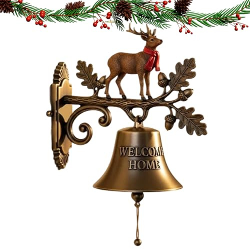 Doiyislem Weihnachtsglocken - Klingel Deko Wanddekoration | Vintage Garten Hof Deko Türklingel Für Hausflur Küche Innen Außen