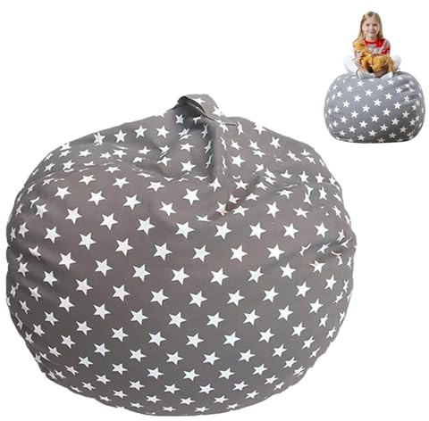 Sittsäck gosedjur förvaring, stor storlek gosedjur förvaring, sittsäck barn leksaker mjuka djur förvaring, gosig leksak förvaringsväska mjuk för kläder, leksak (60 cm)