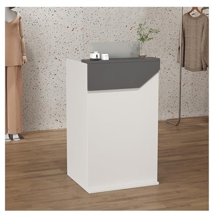 Tavolo da ricevimento moderno elegante bancone piccolo negozio di abbigliamento tavolo per casa ufficio scrivania salone di bellezza mobili grigio 100 cm / 39,4 pollici