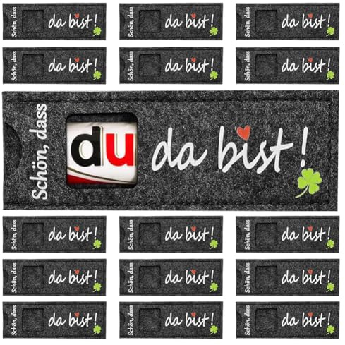 15pcs Schön dass du da bist Geschenke Hülle Filz Geschenk für Schokolade Verpackung Gastgeschenk Geschenkbox Filzhülle Kleine Geschenke für Weihnachten Hochzeit Abschluss Konfirmation Taufe Geburtstag