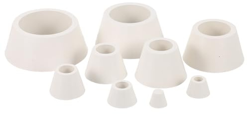 Veemoon Adaptador para Matraz Embudo Buchner Junta de Goma Blanca 9 Diámetros, Collar Cónico Elástico para Filtración en Laboratorio, Accesorio Práctico y Resistente para Embudos
