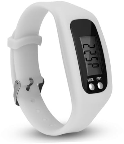 Abaodam Orologio Sportivo Digitale LED Bianco Contapassi e Monitoraggio Calorie in Plastica e Silicone e Anziani Casual alla Moda