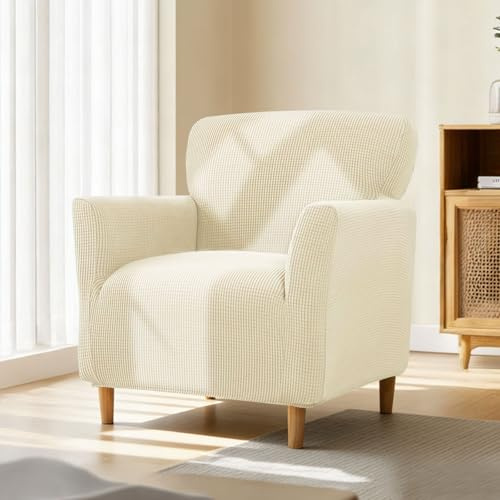 Funda elástica para sillón con reposabrazos, funda elástica de jacquard para sillón, funda suave para sillones y sillas tapizadas, ajuste universal, para proteger contra manchas, pelos y desgaste