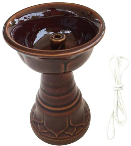 Hemobllo Dekorative Vintage Petroleumlampe aus Keramik mit Laternendocht Einfache Bedienung und Installation Kleine Öllampe für Wohnzimmer und Party