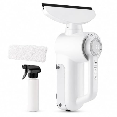 Cordless Window Vacuum Squeegee,1200pa Rechargeable Window Cleaner Tool With 150ml Water Tank & Led Display, For Tiles, Mirrors, Car silver