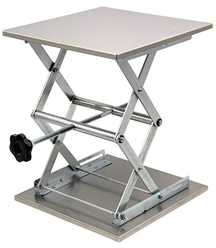 HFS(R) Lab Jack Lift Table Scissor Stand Platform 12x12 Stainless Steel Max. Height 18 Load 25kg/55lbs
