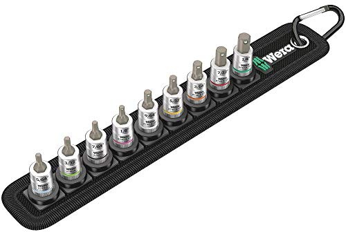 Wera 05003884001 Belt A Imperial 1 Zyklop Bitnuss-Satz Innensechskant, mit Haltefunktion, 1/4-Antrieb, 9-Teilig