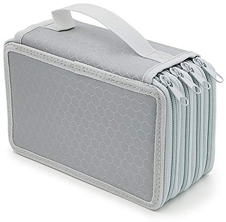 YFZYT Tragbar Leinwand Bunt Pencil Wrap Federmäppchen, Buntstift Bleistift Tasche Stiftemappe Stifterolle Stifteetui für Reisen Schule Büro Kunst - 72 Slots, Grau#1