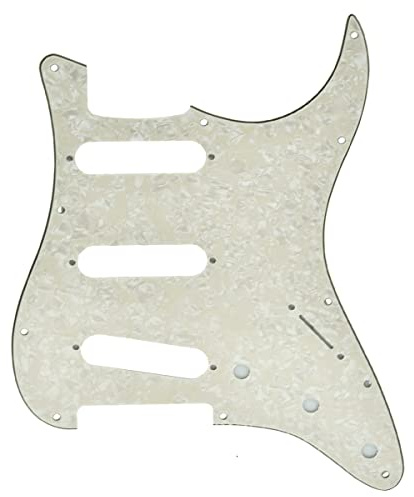 KAISH Schlagbrett für American Fender 62 Strat ST SSS, 11 Loch Vintage Pickups mit Schrauben für American Fender 62 Stratocaster Aged Pearl