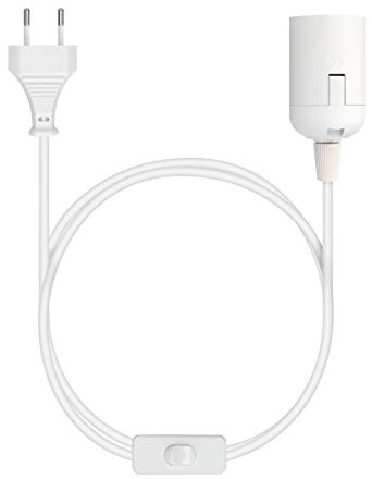 kwmobile Douille E27 avec fil - Support de lampe pour ampoule avec cordon alimentation prise électrique et interrupteur - Câble 3,5m