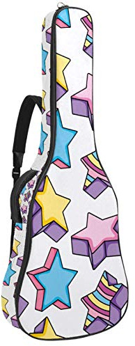 Gitarren-Gigbag, wasserdicht, Reißverschluss, weicher Gitarren-Rucksack, Bassgitarre, Akustik- und klassische Folk-Gitarren-Tasche, Pink, Lila, Gelb, Blau, Stras-Muster