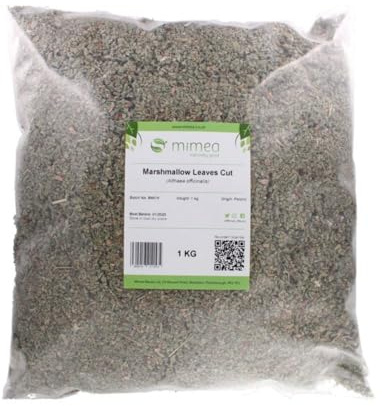 Mimea Marshmallow Leaves Cut | 1kg | Quality Ingredients | 100% Natural Dried Herbal Leaves for Tea | Wellness, and DIY Infusions | No Artificial Additives