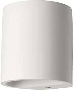 LITECRAFT Chonzie Up & Down Paintable Plaster Curved Wall Light - White