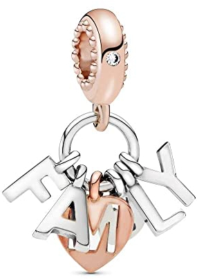 Lkwidi Femme Charms La famille Lettre Argent Sterling 925 Pendentif avec Zircon Cubique pour Bracelet