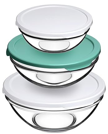 Set di 3 ciotole da insalata con coperchio