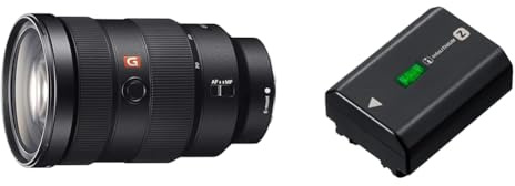 Sony SEL2470GM E-Mount-Kameraobjektiv: FE 24–70 mm F2,8 G Master Vollformat-Standard-Zoomobjektiv & NPFZ100.CE Wiederaufladbarer Akkupack der Z-Serie - Schwarz