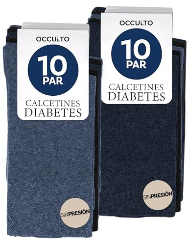 Occulto calzini uomo & donna senza elastico senza cucitura pacco da 10 (modello: Goetz), calzini sanitari per diabetici