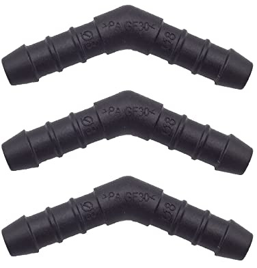 3 x YOU.S Original Schlauchverbinder Leitung Zwischenstück Ø 8x8 mm 45 Grad - Gebogene Form