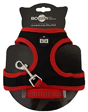 Bobby Safe Katzengeschirr mit Leine, Geschirr für extra kleine Katzen, Welpen-Katzengeschirr-Set, verstellbar, reflektierend, rot, für Katzen 3-6 KG