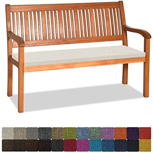 Orumrud Bankauflage Stuhlkissen Bankkissen mit Krawatte Waschbar,150x40x3cm，2 3 4-Sitzer Sitzkissen rutschfeste Auflage für Gartenbank,Küche,Terrasse Innen und Außenbereich，Beige,Dicker Leinenstoff