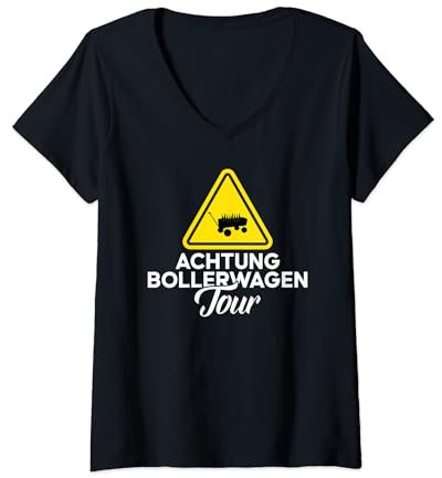 Damen Vatertag Bier Bollerwagen Vatertag Vatertagstour Bier Saufen T-Shirt mit V-Ausschnitt