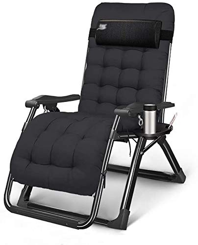 Loungesessel, Sonnenliege, Bequeme Schwerelosigkeit, Liegefläche, Terrasse, faltbar, verstellbar, Liegestuhl für den Außenbereich, Büro, Strand, extrabreiter Terrassenliegestuhl mit Kissen (