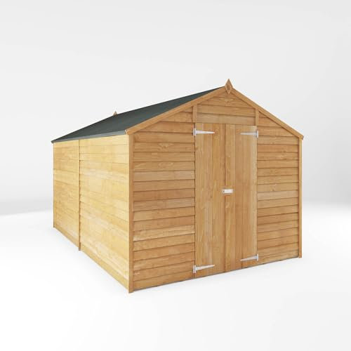 WALTONS 12 x 8 Overlap Windowless Storage Shed | Apex Roof | 7mm Overlap Cladding | Wooden Garden Storage Shed | 10 Year Anti Rot Guarantee | 12 x 8 12ft 8ft