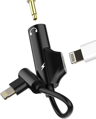 Adattatore Lightning A 3,5mm Cuffie Jack(2 in 1) Cavo Audio AUX Caricatore Ricarica Adapter Per IPhone 14 Per Apple MFI Certified Da Auricolari Accessori SDoppiatore Lighting Per iPad Headphone ip-QX