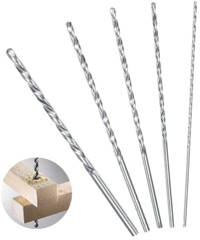 5Pcs Extra Long Twist Drill Bits, 150 mm High-speed Steel Straight Shank Twist Drill Bit Tool 2MM 3MM 3.5MM 4MM 5MM Hardness Spiral Wood Drill Bit Straight Shank Set
