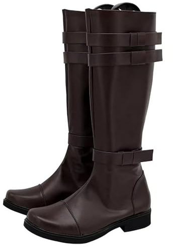 Stivali da uomo in pelle, alti, da cavaliere, da uomo, in pelle, con tacco, per il tempo libero, per il tempo libero, scarpe da uomo, tinta unita, antiscivolo, marrone, 46 EU