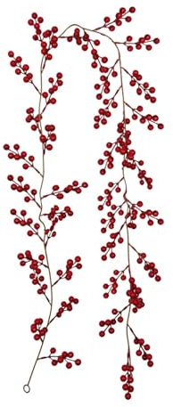 Peonies Artificial Flowers in Vase Garland Indoor Outdoor Garden Gate Home Decoration For Winter Holiday New Year Artificial Flower Plants (Red, One Size)