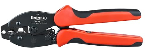 ENGINEMAN Spark Plug Wire Crimper, Crimping Pliers for Spark Plug Stripping Tool, EM-2048 for Crimping and Stripping Spark Plug Wire, Dia 7.0-8.5mm, Ratchet spark plug wire crimping tool