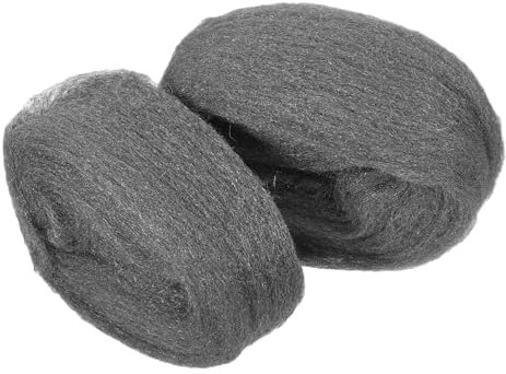 JEWEDECO 2pcs Steel Wool Cleaning Pads Coarse Wire Wool for Polishing Reusable Heavy-duty Cleaning Tool for Restoring Finishes