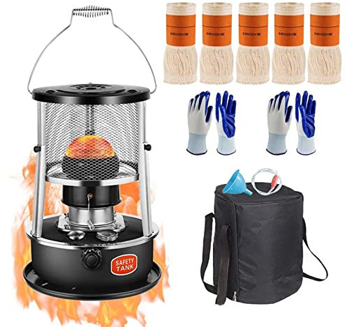Smoke-Free Portable Kerosene Stove, Outdoor Kerosene Heater Camping Heating Stove Camping Stove,4.5L Emergency Oil Heaters Portable Kerosene Stove/Black