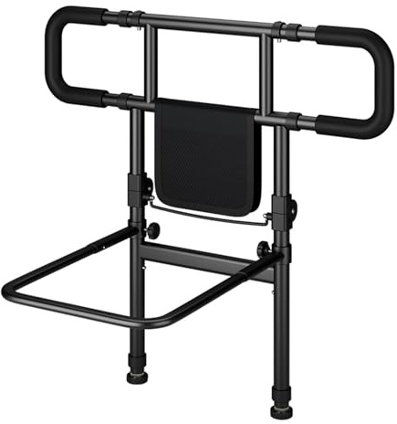SEHAUSEU Rieles de cama plegables para personas mayores, embarazadas, con rieles de rejilla extensibles, altura 79-97 cm, anchura: 83-109 cm, bolsa de almacenamiento y cinturón de seguridad