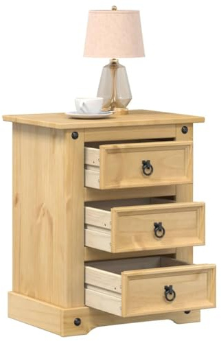 Telefontisch Nightstand Sofatisch Ablagetisch Nachttisch Corona 53x39x66 cm Massivholz Kiefer für Wohnzimmer, Schlafzimmer, Flur, Küche