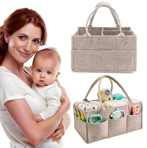 Cestino Portaoggetti Neonati,Organizer Fasciatoio per Neonati,Organizer Multifunzione per Pannolini Bambini,Portatile Fasciatoio Nursery Cestini,Borsa Porta Pannolini Portatile,Scatola Portaoggetti