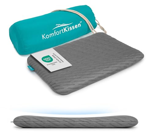 MKS Orthopädisches Kinderkissen 40x60x5 cm mit Memory Foam – Flach & Ergonomisch – Inkl. Bambus Kissenbezug & Tragetasche – Kinder Kopfkissen ab 3 Jahre