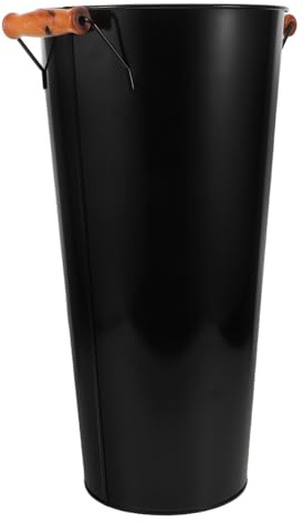 ULTECHNOVO Runder Kaminkorb aus Eisen mit Ergonomischem Griff und Robustem Design 40cm Hoch für Wohnzimmer und Innenbereich zur Brennholz und Kohleaufbewahrung