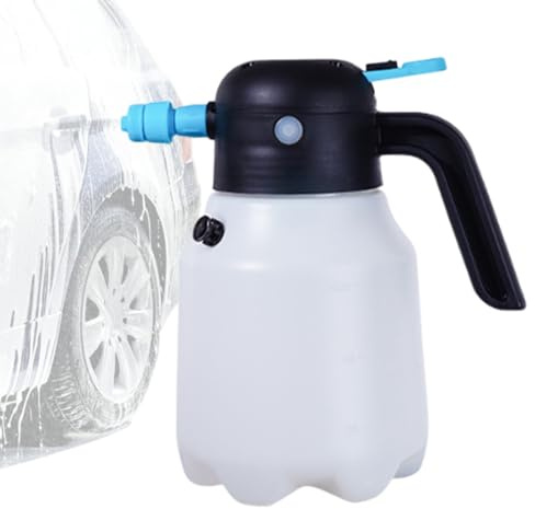 Mppchhn Pulverizador de Espuma Eléctrico,Pistola De Pulverización Portátil 1.8L - Espumadora Inalámbrica con Carga USB para Riego Coche Patio Calzada Detallado