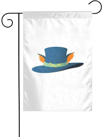 WHJSHOP Fuchsohren Strohhut-Drucke, Gartenflaggen, 30,5 x 45,7 cm, für Hof-Dekoration, mit 3 cm Stangenpositionsbreite (nur Flagge, kein Fahnenmast im Lieferumfang enthalten)