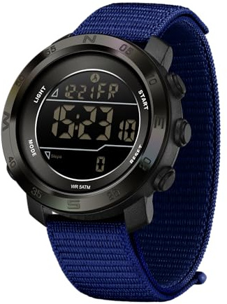 Forrader Militäruhr für Herren, digitale taktische Uhren mit Nylon/Silikonarmband, wasserdichte Outdoor-Sportuhr mit Kalorien-Schrittzähler, Alarm, Stoppuhr