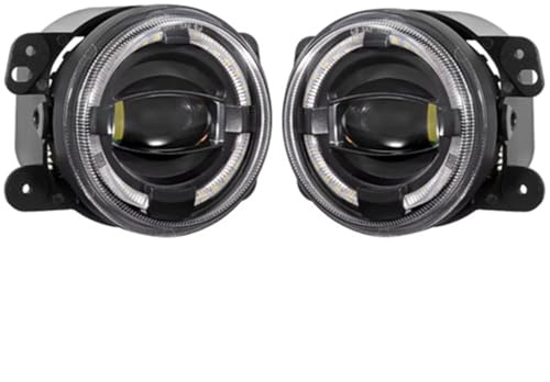 Car front fog lights, Fog lamp assembly, For Wrangler JK 2007-2018, For Grand, For Cherokee 2011-2013 Car Driving Fog Lamp Front Fog Light With Angel Eyes Assembly