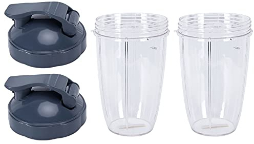 Mixer frullatore contenitore 24oz trasparente con coperchio - compatibile con centrifughe 600W / 900W, facile da pulire e senza perdite