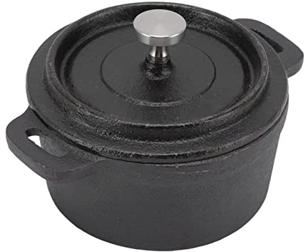 Althwuyu Mini Forno Olandese Pentola in Ghisa da 3,9 Pollici con Coperchio per Arrosti, Zuppe e Stufati a Cottura Lenta (Diametro 20 cm)