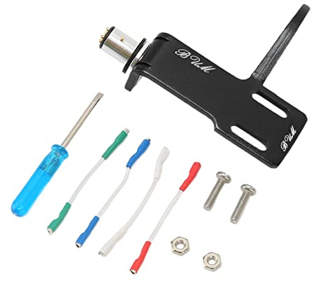 Cryfokt Kit de Coque de Platine Phonographe en Alliage D'aluminium avec de Bonnes Performances pour Cartouches DJ Professionnelles, Plug and Play pour la Plupart des Phonographes (Black)
